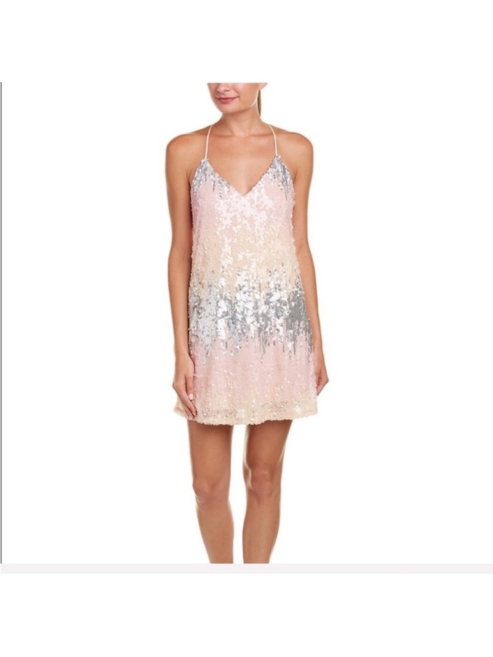 Lavender Brown Ombré sequin mini cocktail dress
